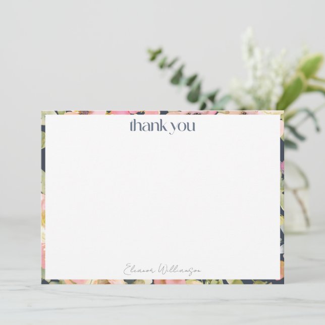 Fairepart de douche de mariée personnalisé floral  (Debout devant)