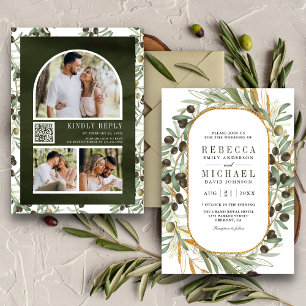 Fairepart de mariage avec code QR et collage de fe