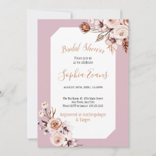 Fairepart de Mariage Bohème Chic Crème et Brun Flo