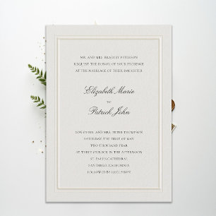 Fairepart de Mariage Élégant Moderne Classique Cad