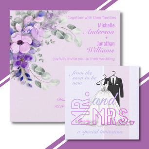 Fairepart de mariage simple M. et Mme