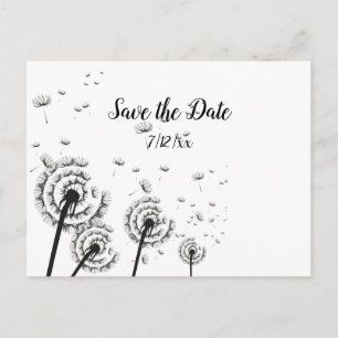 Faireparts Pissenlits Noir et Blanc  Save the Date