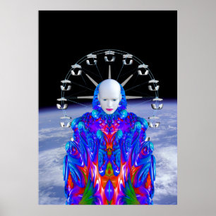 Fairground in Space Poster