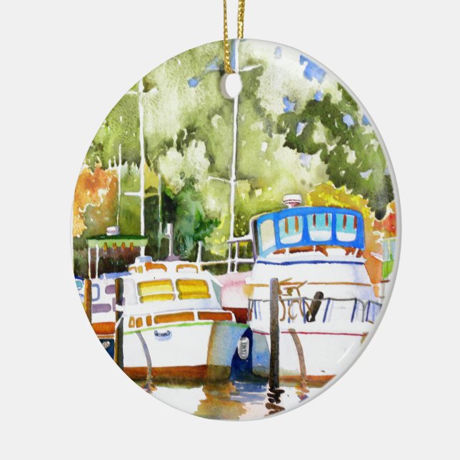 Fairhope Yacht Club Ceramic Ornament (Left)