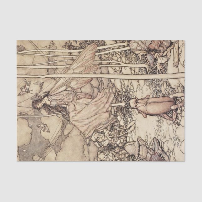 “Fairies and Elves” by Arthur Rackham Tissue Paper (Front)