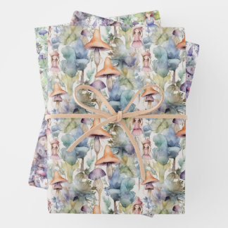 FAIRIES AND FAIRY HOUSES GIFT WRAPPING PAPER SHEET