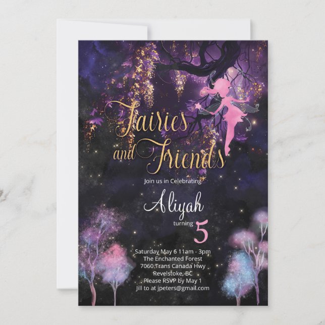 Fairies and Friends Birthday Invitation (Front)
