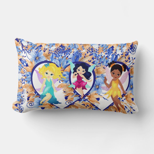fairies and hearts  lumbar pillow (Front)