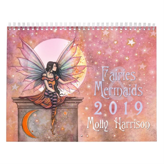 Fairies and Mermaids 2019 Wall Calendar Molly H (Cover)