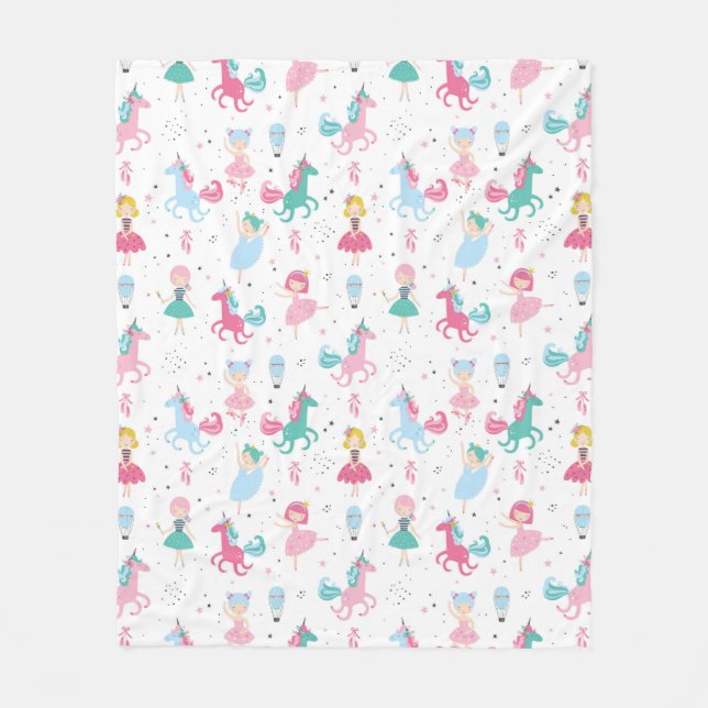 Fairies and Unicorns Fleece Blanket (Front)