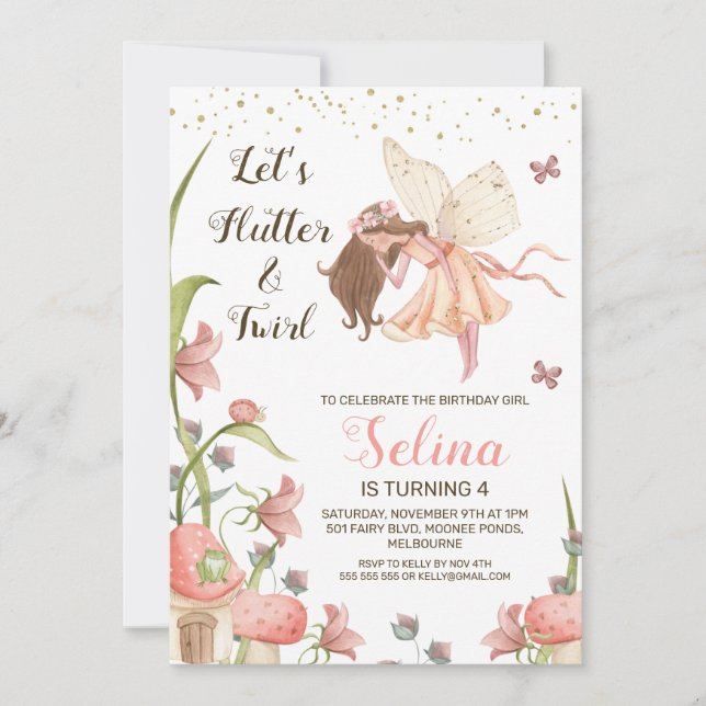 Fairies Anniversaire Fête Invitation (Devant)