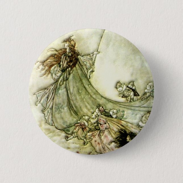 Fairies Away - Arthur Rackham 2 Inch Round Button (Front)