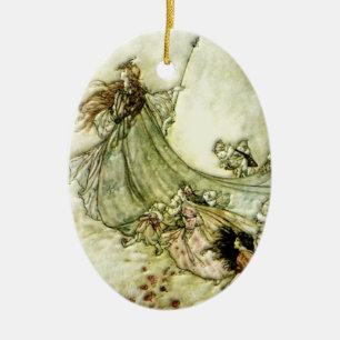 Fairies Away - Arthur Rackham Ceramic Ornament