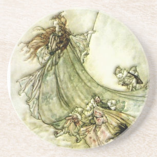 Fairies Away - Arthur Rackham Coaster