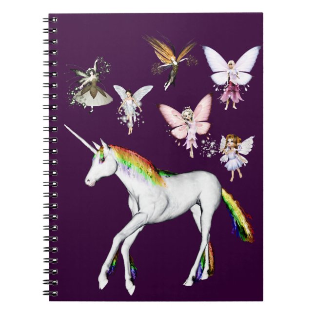 Fairies Color the Unicorn Notebook (Front)