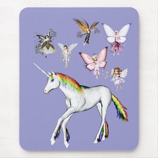 Fairies Colour the Unicorn Mouse Pad (Front)