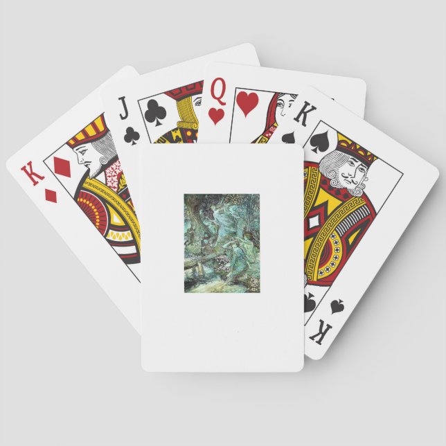 Fairies Fairycore Fashion Aesthetic Goblincore Cot Playing Cards (Back)