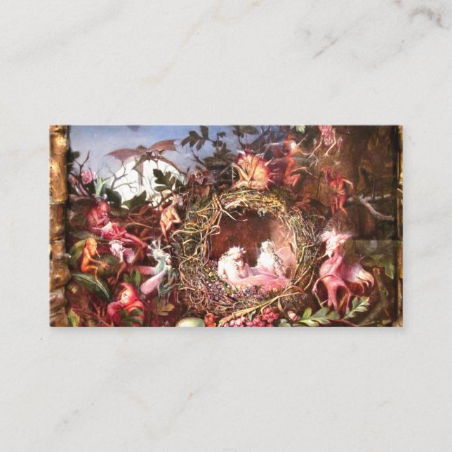 Fairies In A Birds Nest By John Anster Fitzgerald Business Card (Front)