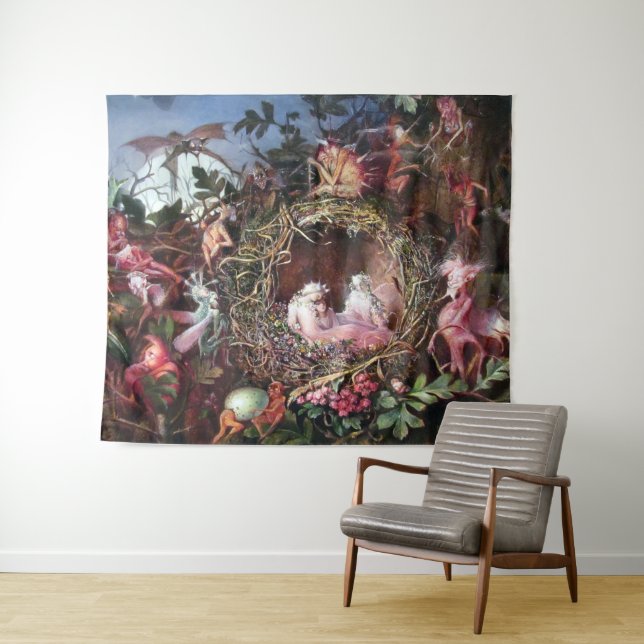 Fairies in a Birds Nest, John Anster Fitzgerald Tapestry (In Situ (Horizontal))