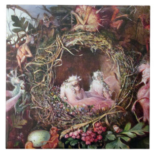 Fairies in a Birds Nest, John Anster Fitzgerald Tile