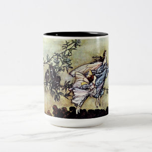 Fairies in the Garden Two-Tone Coffee Mug