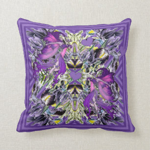 Fairies in the Iris patch Throw Pillow