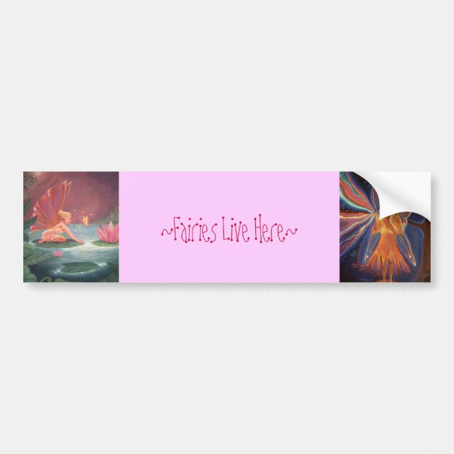 Fairies Live Here - Bumper sticker (Front)