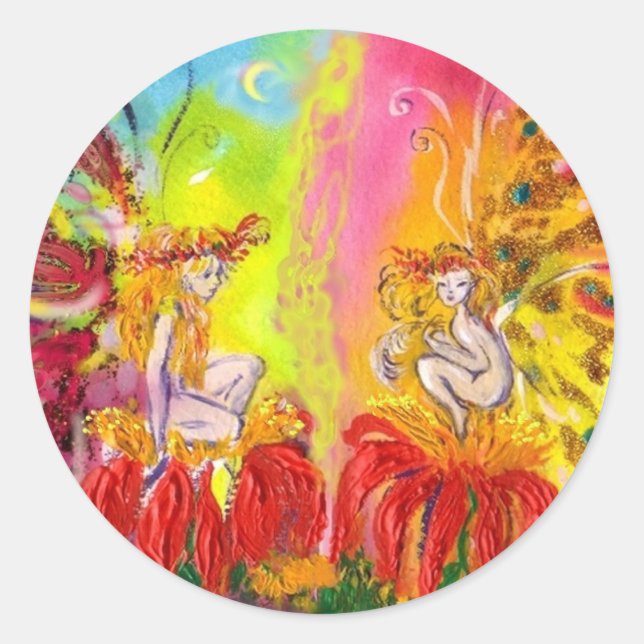 FAIRIES OF DAWN CLASSIC ROUND STICKER (Front)