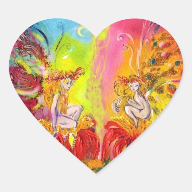 FAIRIES OF DAWN ,Fantasy Heart Sticker (Front)