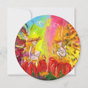 FAIRIES OF DAWN ,Magic Blue Gold Sparkles Invitation