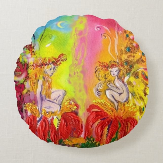 FAIRIES OF DAWN ROUND PILLOW (Front)