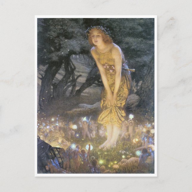 Fairies on Midsummer Eve by Edward R. Hughes Postcard (Front)