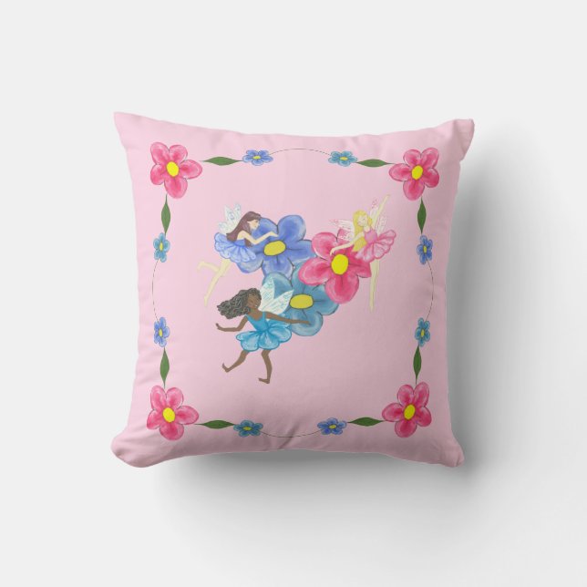 Fairies Throw Pillow (Front)