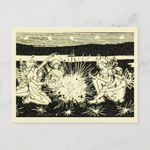Fairies vintage children's book illustration postcard