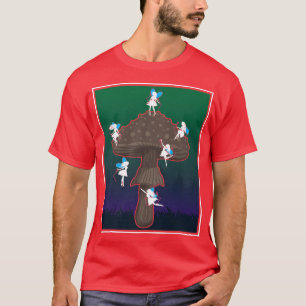 Fairies Vintage Mushroom Art Aesthetic Cottagecore T-Shirt