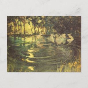 Fairies Whirl by Arthur Black, Vintage Fairy Dance Postcard