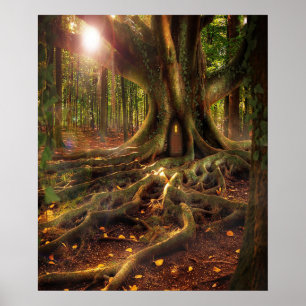 Fairies, Wiccan, Pagan, Sunlit Forest Poster
