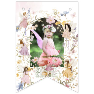 Fairies Wildflower Meadow Birthday Garland Photo Bunting Flags