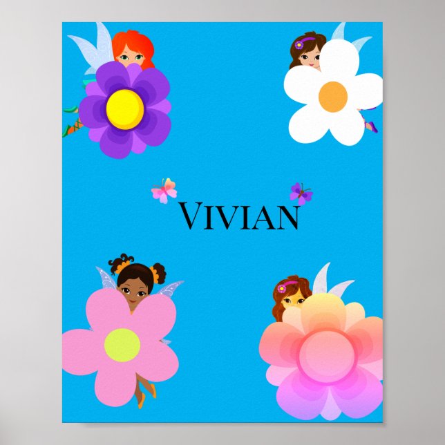 Fairies with flowers poster (Front)
