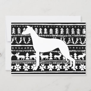 Fairisle Sighthound Christmas Linocut Card