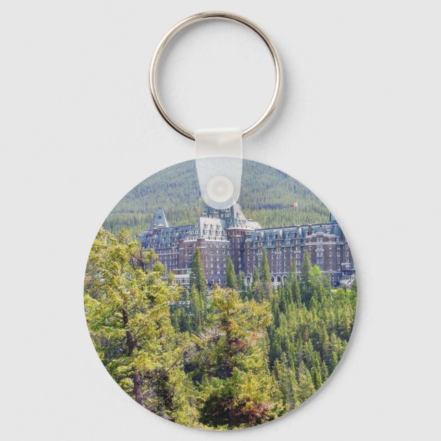 Fairmont Banff Springs Hotel In Banff Canada Keychain (Front)