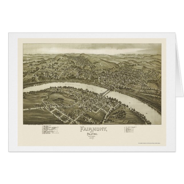 Fairmont, carte panoramique de WV - 1897 (Devant horizontal)