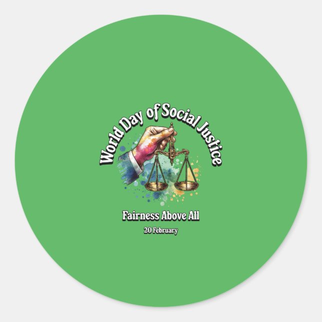 Fairness Above All. Classic Round Sticker (Front)