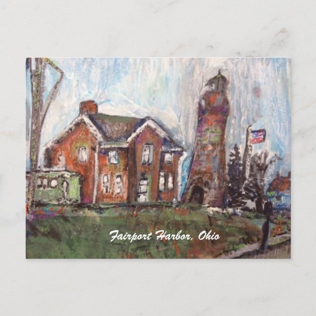 Fairport Harbour, Ohio Painting on a Postcard (Front)