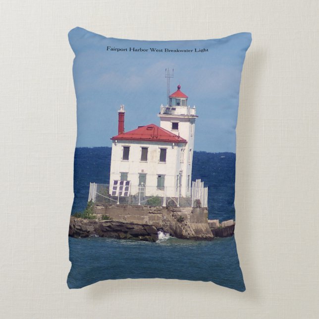 Fairport Harbour West breakwater Light Accent Pillow (Back(Vertical))