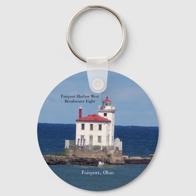 Fairport Harbour West Breakwater Light key chain (Front)