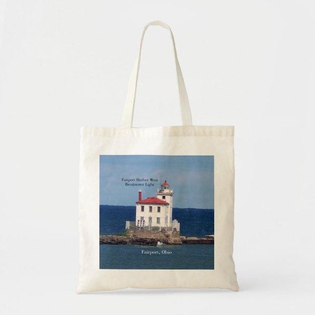 Fairport Harbour West Breakwater Light tote bag (Front)