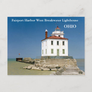 Fairport Harbour West Breakwater Lighthouse Postcard