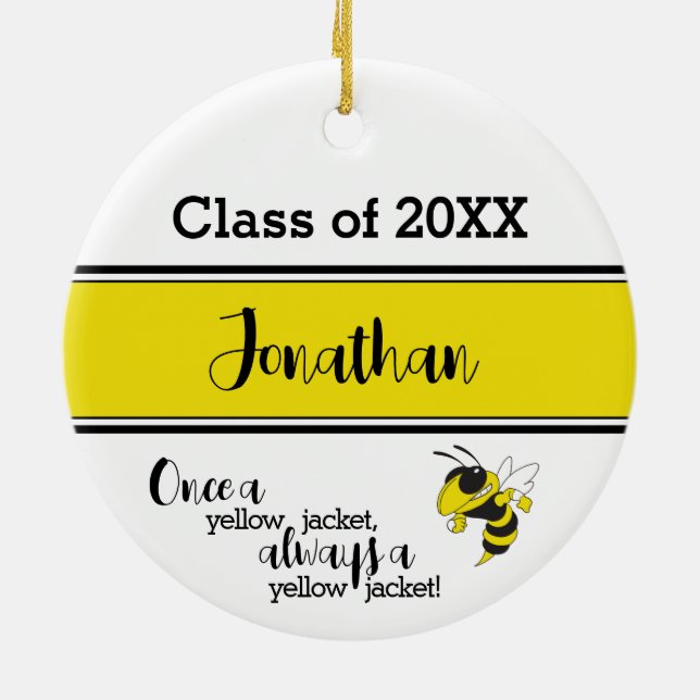 Fairview High Ornament Class of Yellow Black (Back)