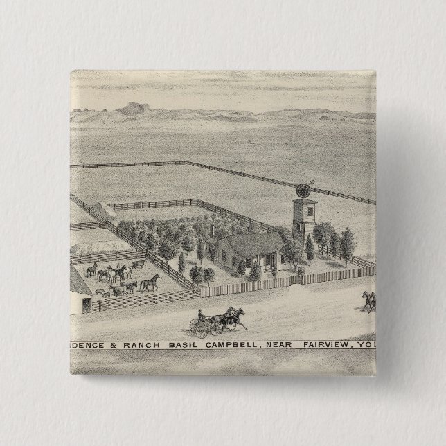 Fairview res, ranches 2 inch square button (Front)